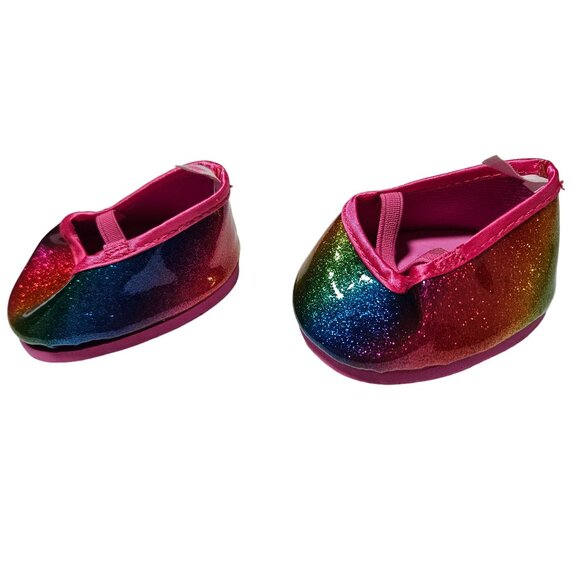Build a Bear Rainbow Slip on Ballet Flats Sparkly Sandals for Plush Animal - Picture 3 of 6